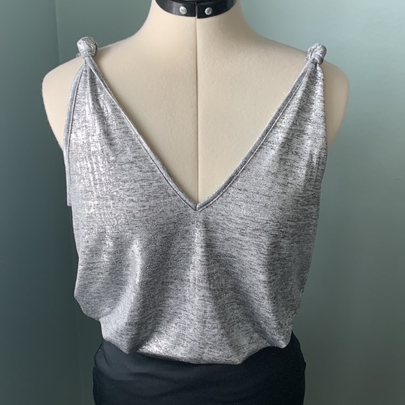 Anthropologie Tops - Anthropologie Silver Metallic Tank by Sunday in Brooklyn (size S)